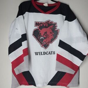 Vintage 80s Canada Hockey Team Jersey Size Large Novi Wildcats Highschool 1980s